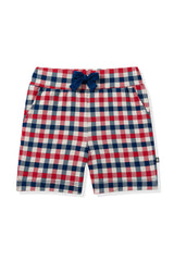 Drawstring Short in Patriotic Gingham