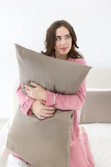 Bamboo Sateen Pillowcase Set in Truffle