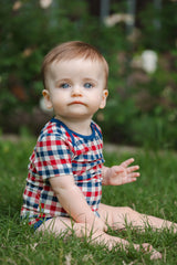Bodysuit in Patriotic Gingham