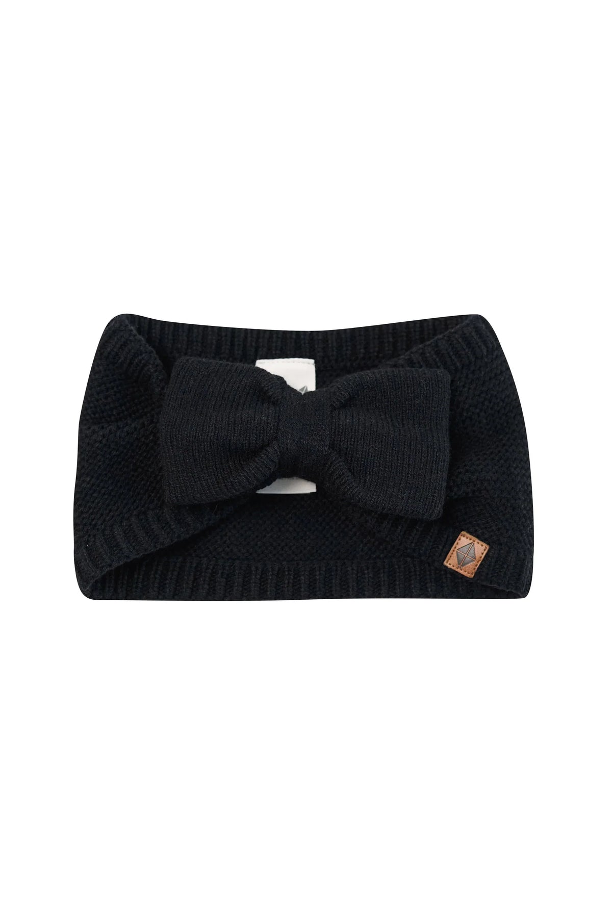Chunky Knit Bow Headband in Midnight