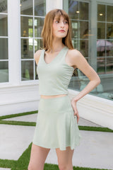 Bamboo Flex Skort in Basil