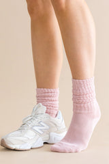 Adult Scrunch Socks in Blush