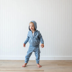 Fleece Cargo Pants in Slate