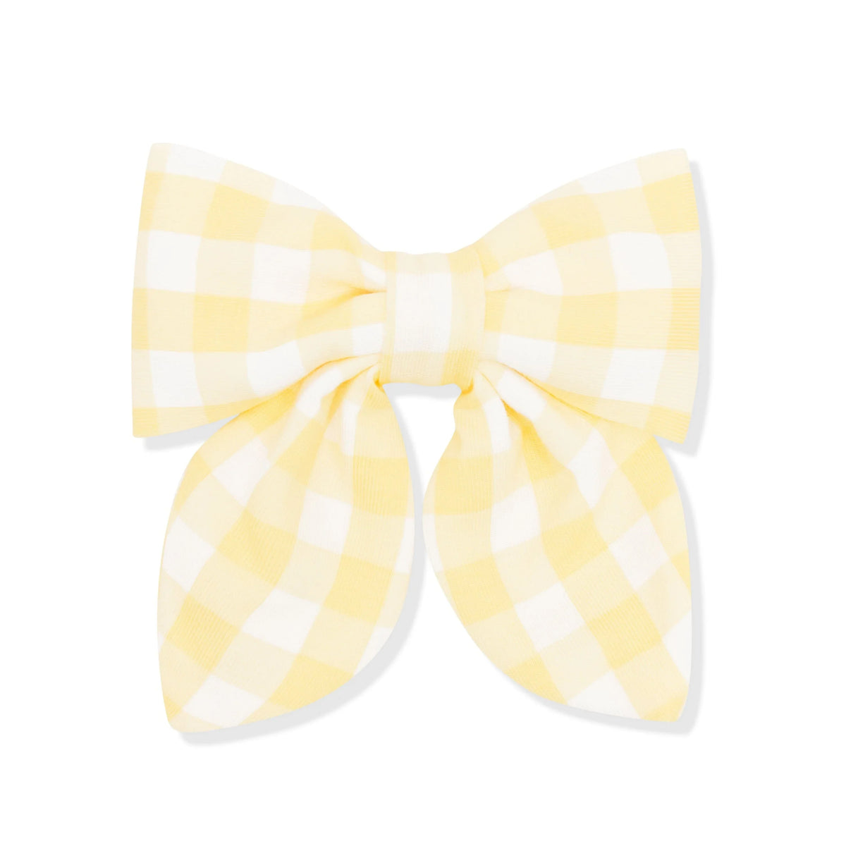 Medium Alligator Clip Bow in Gingham Chamomile