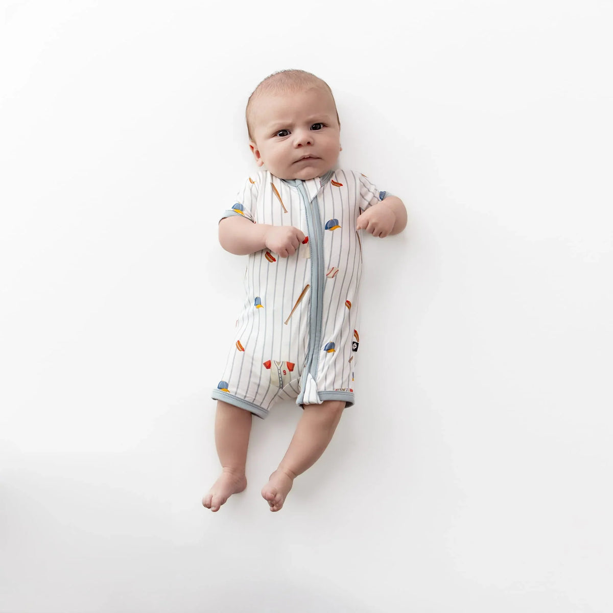 Zipper Shortall Romper in Home Run