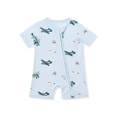 Zipper Shortall Romper in Take Off