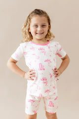 Short Sleeve Pajamas in Toile Ballet