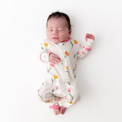 Zippered Romper in Tulip