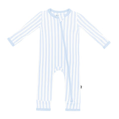 Zippered Romper in Small Mist Stripe