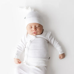 Pointelle Take Me Home Set with Cap in Cloud