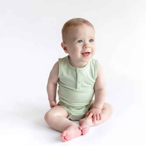Sleeveless Bodysuit in Basil