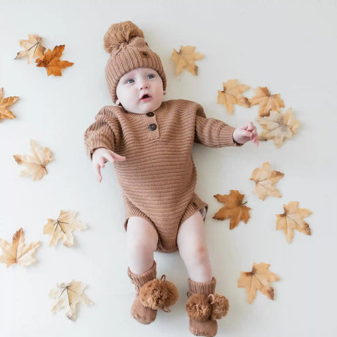 Knit Booties in Latte