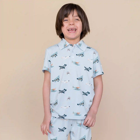 Toddler Short Sleeve Polo in Take Off
