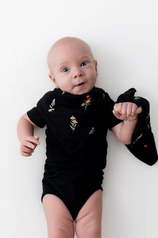 Lovey in Midnight Wildflower with Removable Wooden Teething Ring