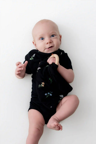 Lovey in Midnight Wildflower with Removable Wooden Teething Ring