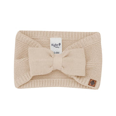 Chunky Knit Adult Bow Headband in Almond