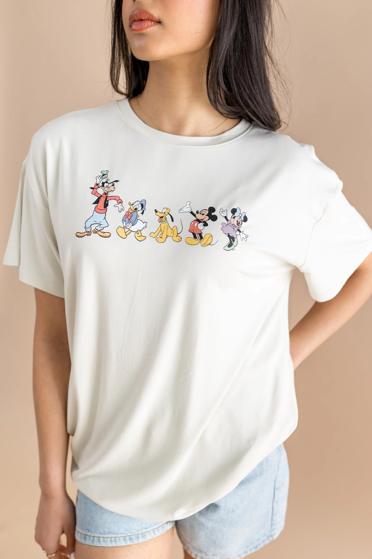 Women's Graphic Tee in Mickey and Friends on Ecru