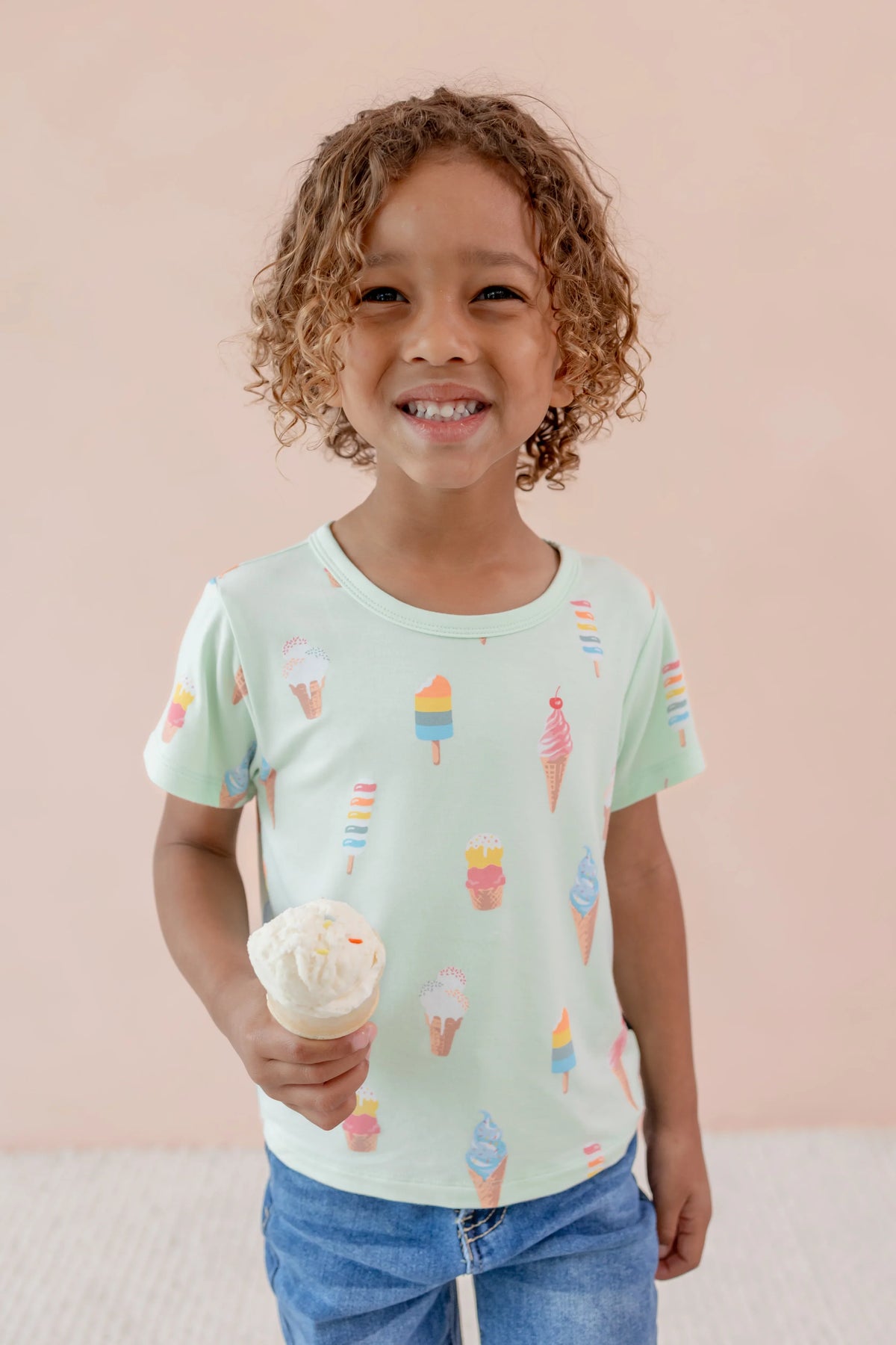 Toddler Basic Tee in Mint Ice Cream