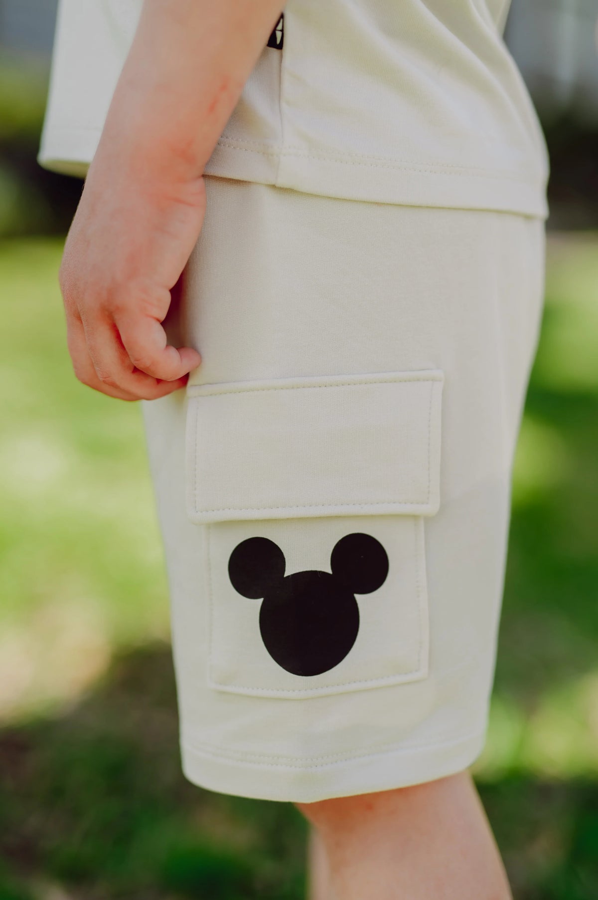 Cargo Short in Mickey Mouse on Ecru