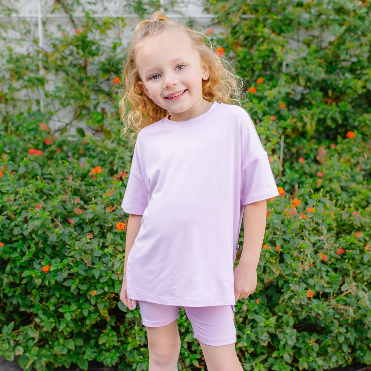 Toddler Biker Short Set in Thistle