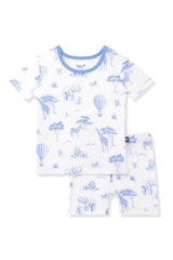 Short Sleeve Pajamas in Toile Safari