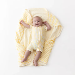 Baby Blanket in Gingham Chamomile 1.0