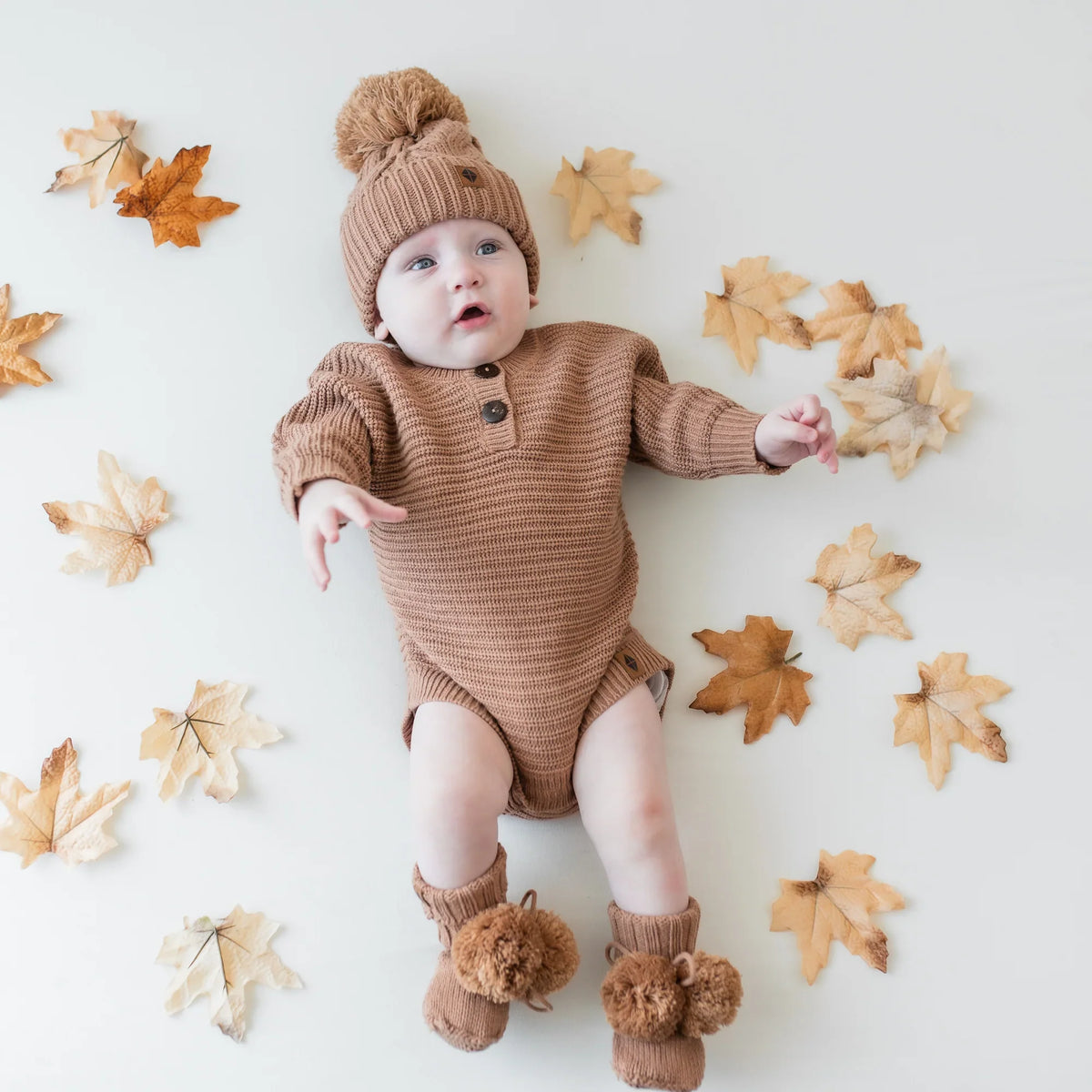 Knit Booties in Latte