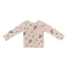 Long Sleeve Toddler Crew Neck Tee in Classic Cowboy