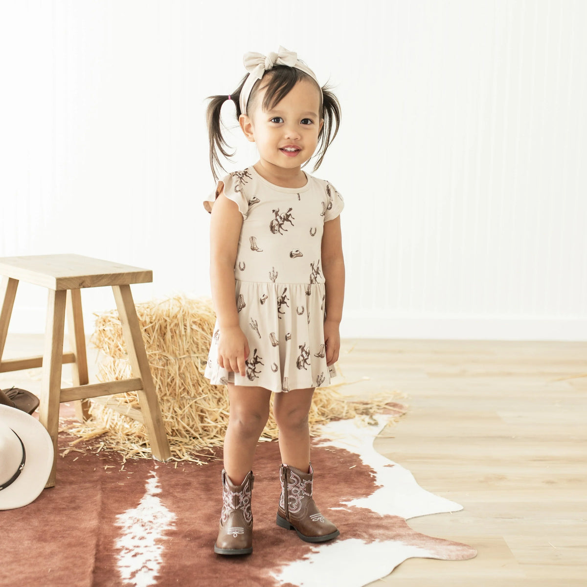 Twirl Bodysuit Dress in Classic Cowboy