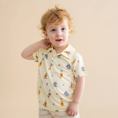 Toddler Short Sleeve Polo in Winnie the Pooh Celebration