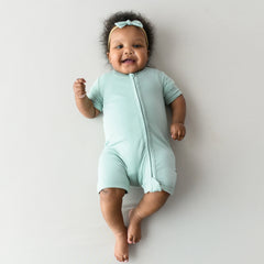 Zippered Shortall Romper in Sage
