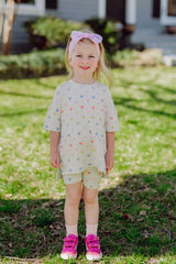 Toddler Biker Short Set in Pastel Mickey Mouse