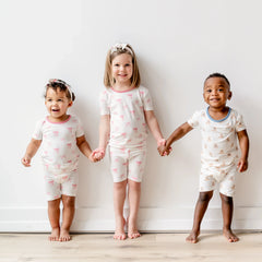 Short Sleeve Pajamas in Teddy Bear