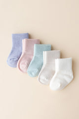 Quarter Socks Combo 5-Pack in Pastel