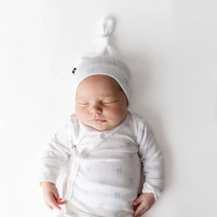 Pointelle Take Me Home Set with Cap in Sweet Blue Bow