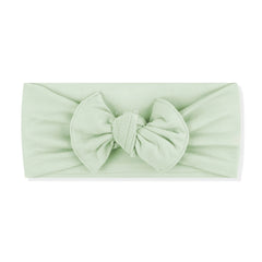 Knotted Bow Headband in Basil