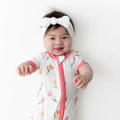 Zipper Shortall Romper in Tulip