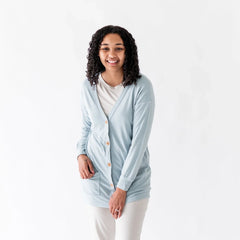 Bamboo Jersey Adult Cardigan in Fog