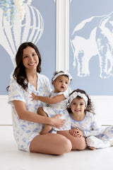 Women's Short Sleeve Pajama Set in Toile Safari