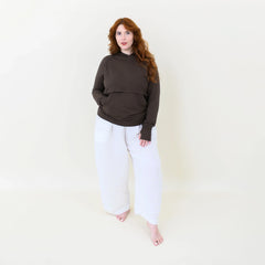 Women's French Terry Nursing Hoodie in Espresso