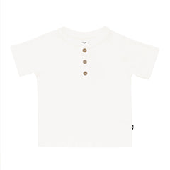Short Sleeve Toddler Henley Tee in Cloud