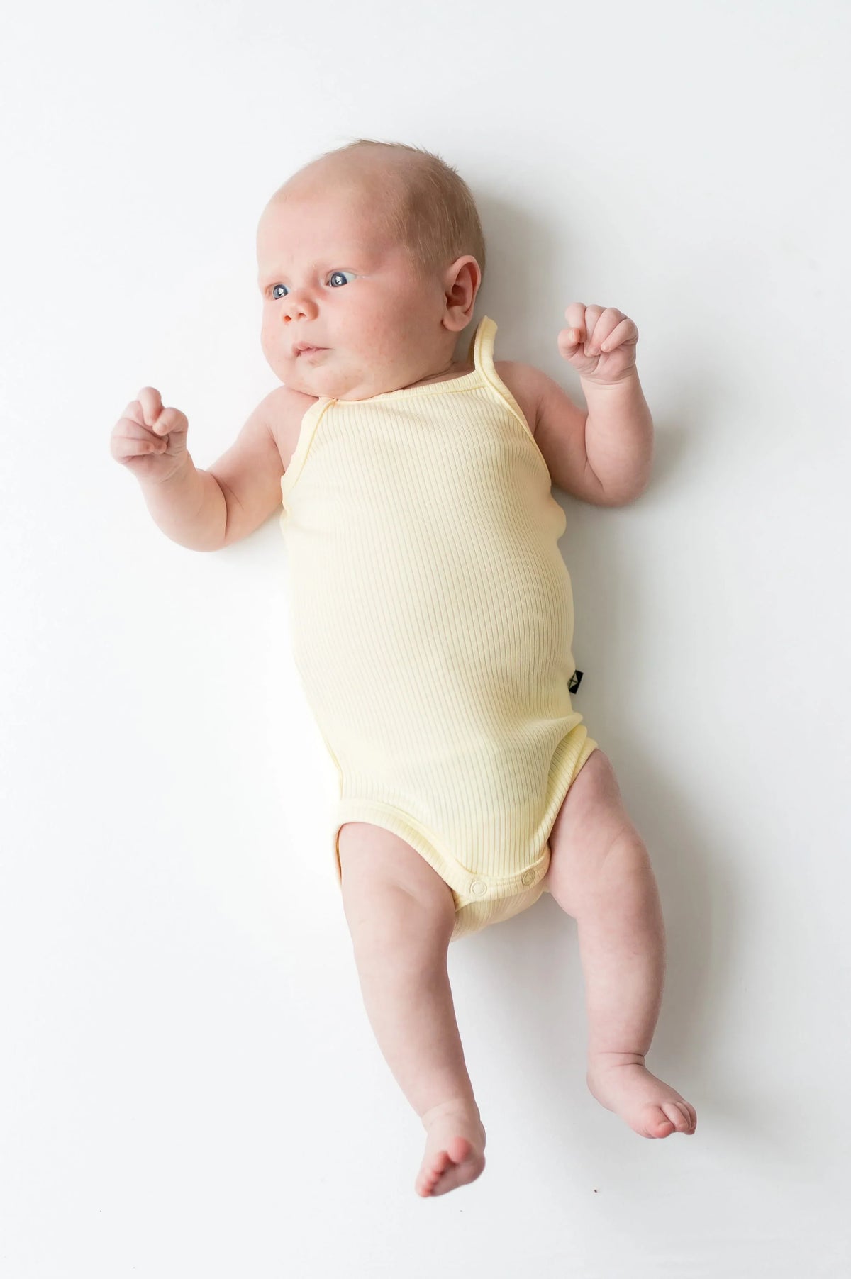 Ribbed Spaghetti Strap Bodysuit in Chamomile
