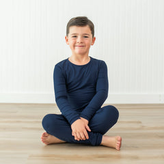 Long Sleeve Pajamas in Navy
