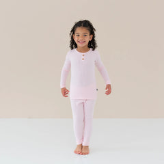 Ribbed Henley Set in Sakura