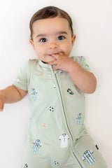 Zipper Shortall Romper in Soccer