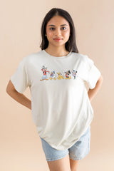 Women's Graphic Tee in Mickey and Friends on Ecru