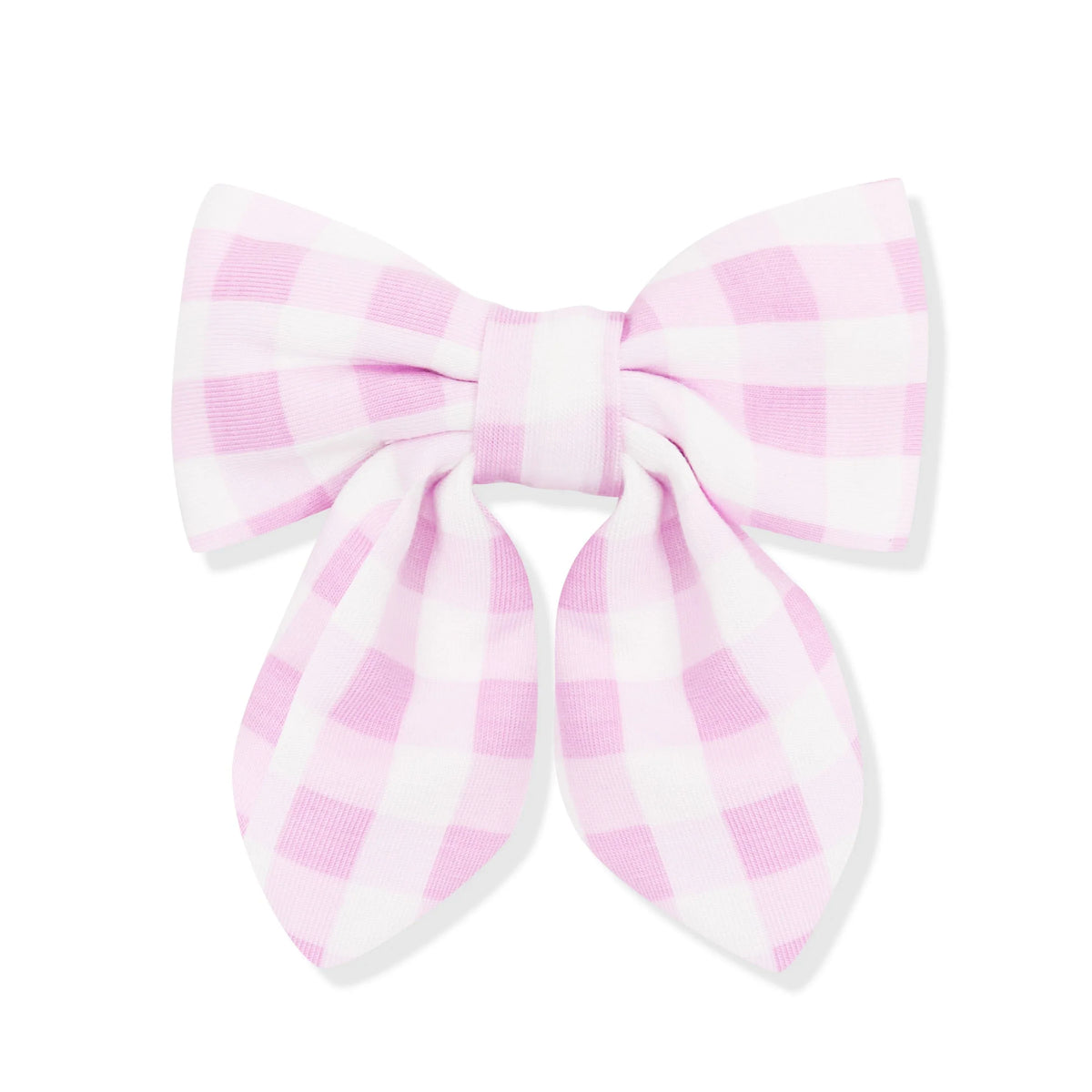 Medium Alligator Clip Bow in Gingham Thistle
