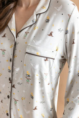 Long-Sleeved Women's Pajama Set in Starry Icon