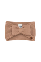 Chunky Knit Bow Headband in Latte