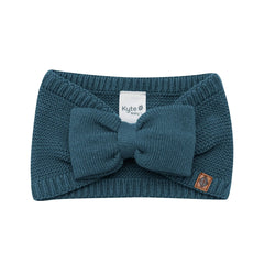 Chunky Knit Adult Bow Headband in Atlantic